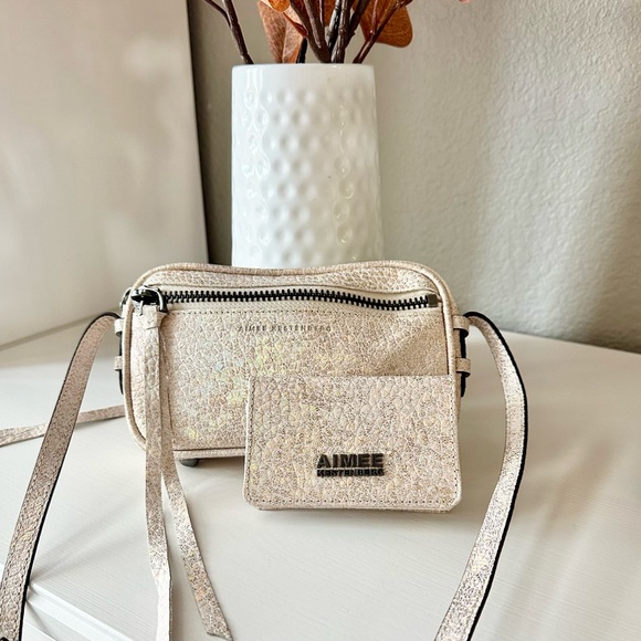 Aimee Kestenberg Handbags - Aimee Kestenberg pink silver white iridescent crossbody purse with wallet